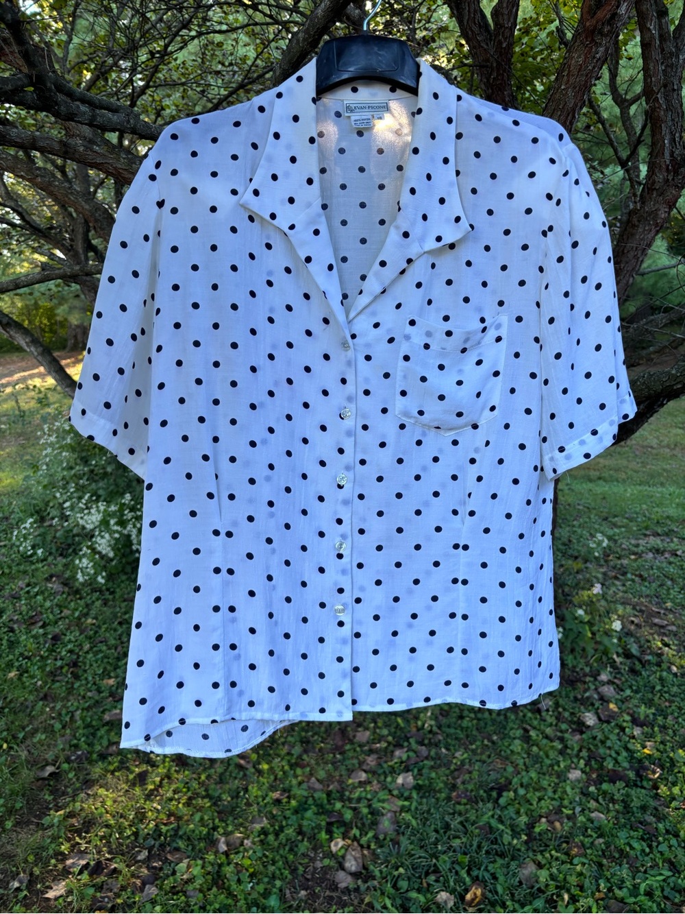 Evan Picone Rayon polka dot blouse (pairs with blazer in closet)